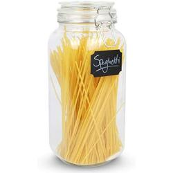 2.2L Clip Top Spaghetti Storage Jar | Round Glass Airtight Vintage Tall Container | Pasta & Cereal Jar | Dry Food Containers | M&W