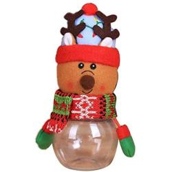 Viaste Christmas Candy Jar,Cute Xmas Doll Clear Plastic Candy Biscuit Food Storage Jar for Home Table Decor Gift,2.8x6.7inch