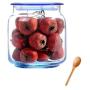 HIZLJJ 3Pcs Triangle Stackable Glass Food Storage Containers with Airtight Lid,Glass Storage Jar for Pasta, Tea, Coffee, Cookies, Snacks