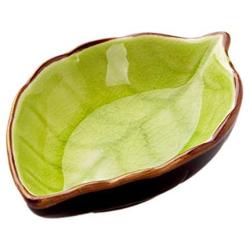 JUSTDOLIFE Mini Dish tomato sauce Dish Leaf Shaped Ceramic Japanese Small Sushi Sauce Dish