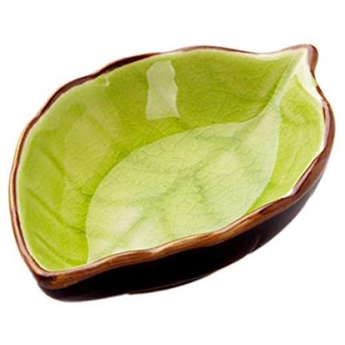 JUSTDOLIFE Mini Dish tomato sauce Dish Leaf Shaped Ceramic Japanese Small Sushi Sauce Dish