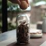 Amon Kitchen 3Pcs Multifunctional Sealed Can Kitchen Storage Bottles Glass Tea Candy Jars with Cork Lid Food Grains Coffee Bean Container Jar Storage