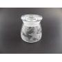 IncisoArt Hand Etched Vibe Storage Jar Sandblasted (Sand Carved) Glass Handmade USA Custom (Pigs Flying Over Clouds, 4.5 Ounce (133ml))