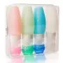 GESPERT 3oz Silicone Travel Sized Squeeze Bottle TSA Approved Leak Proof for Toiletries Shampoo Lotion, Small Cream Jar Cosmetic Container (8 Pack Travel Accessories Set)