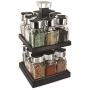 C.P.M. Saveur Et Degustation Square 2 Etages Kb5755 Spice Carousel With 16 Jars/Clear Glass/Black Lid 16.3 X 16.3 X 29 Cm