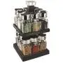 C.P.M. Spice Carousel 2 Etagen, Kb5755, mit 16 Gläsern/Klarsicht, schwarzer Deckel, 16,3 x 16,3 x 29 cm