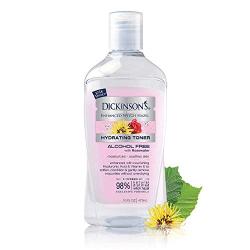 Dickinsons Enhanced Witch Hazel Hydrating Toner with Rosewater, Alcohol Free, 98% Natural Formula, 16 Fl. Oz.