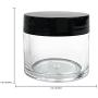 (Quantity: 30 Pieces) Beauticom® High Quality 30G/30ML (1 Oz) Round Clear Jars with Black Flat Top Lids for Beads, Gems, Glitter, Charms, Small Arts and Crafts - BPA Free