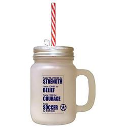 Navy Trade Weakness Strength Doubt Belief Trade Fear For Frosted Glass Mason Jar With Straw