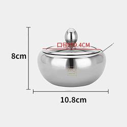 Wall-Mounted Condiment Bottle, Stainless Steel Cruet cet Storage jar with Glass lid-C