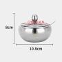 Wall-Mounted Condiment Bottle, Stainless Steel Cruet cet Storage jar with Glass lid-C