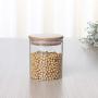 Multipurpose Bamboo Lid Glass Airtight Canister Storage Bottles Jars Grains Tea Leaf Coffee Beans Candy Food Jar,650Ml