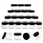 ZEJIA 20 Gram Cosmetic Containers 20pcs Sample Jars Tiny Makeup Sample Containers with lids for Lip Balms, Creams, Make Up, Cosmetics, Samples(Black)