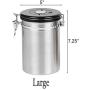 Suneric Airtight Coffee Canister | Vacuum Sealed Container With Cantilever Lid | Co2 Gas Release Wicovalve & Numerical Day/Month Tracker | Include Stainless Steel Coffe Measuring Scoop (Large)