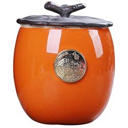Home Décor Ceramic Jar Solid Color Ceramic Jar Living Room Kitchen Porcelain Decoration Jar Tea Sugar Storage Jar Decorative Accessories (Color : Orange, Size : 9.29.211.5cm)