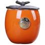 Keramikbehälter für Wohnzimmer und Küche, Porzellan Dekoration Behälter für Tee, Zucker, dekorative Accessoires (Farbe: Orange, Größe: 9,29 x 9,21 x 1,5 cm)