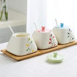 Spice storage containers,Spice jars bulk Ceramic spice jar Storage containers Ceramic spice jars with lid Storage jars-A