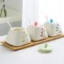 Spice storage containers,Spice jars bulk Ceramic spice jar Storage containers Ceramic spice jars with lid Storage jars-A