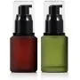Leere Hochwertige Glas-Pumpenflasche 60 ml / 2 Unzen für Kosmetik, Make-up, Creme, Flüssige Gels, Seren – Separater Dosierbehälter (Braun)