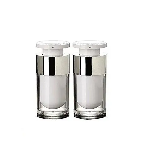 2PCS Empty Refillable Upscale White Acrylic Airless Vacuum Cream Lotion Pump Bottle Container Travel Cosmetic Make up Toner Jar Pot (15ml/ 0.5oz) 2PCS Empty Refillable Upscale White Acrylic Airless Vacuum Cream Lotion Pump Bottle Container Travel Cosmetic Make up Toner Jar Pot (15ml/ 0.5oz)