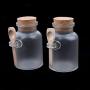LoveinDIY 2x Empty Plastics Bottles With Corks Jars And Wood Spoon Bath Salt Bottles - 200g/7oz