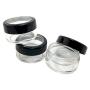 Plastic Clear Storage w Window Black Rim Cap Travel Sample Case 10 gr (Pack of 5)