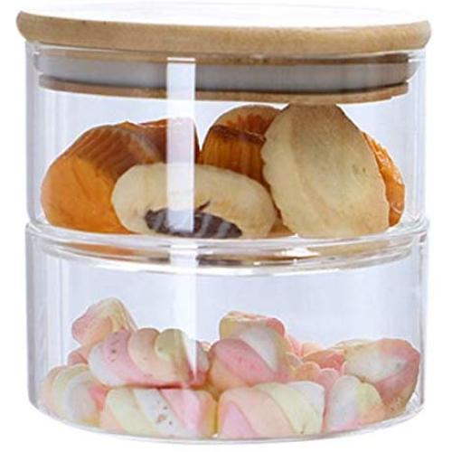 1/2/3/4-Tier Stackable Glass Apothecary Jar Kitchen Candy Cookie Storage Containers With Lid Food Bulk Container - Transparent Glass Storage Containers With Lids