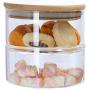 1/2/3/4-Tier Stackable Glass Apothecary Jar Kitchen Candy Cookie Storage Containers With Lid Food Bulk Container - Transparent Glass Storage Containers With Lids