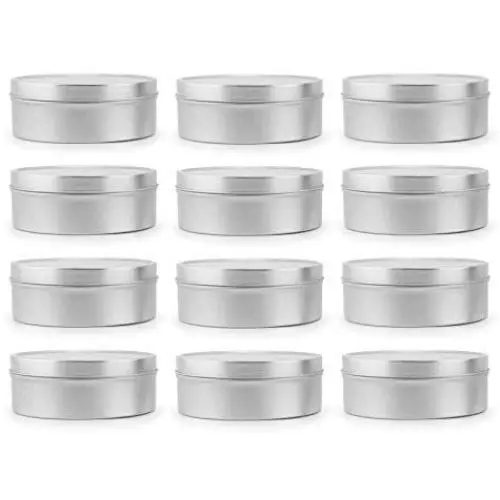 16-Ounce Metal Candle Tins (12-Pack); Silver Round Containers for Candles, Spices, Travel, Food Storage Etc. 16-Ounce Metal Candle Tins (12-Pack); Silver Round Containers for Candles, Spices, Travel, Food Storage Etc.