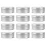 16-Ounce Metal Candle Tins (12-Pack); Silver Round Containers for Candles, Spices, Travel, Food Storage Etc.