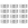 16-Ounce Metal Candle Tins (12-Pack); Silver Round Containers for Candles, Spices, Travel, Food Storage Etc.