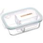 LLDKA Lunchbox with 3 Fan, Food Storage containers Glass jar with lid Eco-Friendly Cutlery and Lunch Bag, BPA-Free