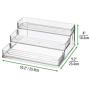 mDesign Plastic Spice and Food Kitchen Cabinet Shelf Organizer - 3 Tier Storage - Modern Compact Caddy Rack - Holds Spices/Herb Bottles, Jars - for Shelves, Cupboards, Refrigerator - 2 Pack - Clear