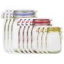 8QzJs1Tg 10/12Pcs Jar Shape Zipper Bag Reusable Snack Saver Food Sandwich Storage Pouch - 10pcs