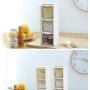 YAHUA LI Spice Rack 3 grids Spoon ，Horizontal and Vertical Seasoning Box Kitchen with Lid Container Seasoning Box ，Herb Spices Storage Condiment Jar