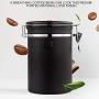 AUOKER Luftdichte Kaffeetiegel, Edelstahl Luftdichte Dose - Einweg-CO2-Ventil, Datums-Rad & Messlöffel – Frischer Kaffee und gemahlener Kaffee länger – 60 oz