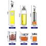 Multi-purpose Condiment Jar Set, Stainless Steel Spice Container Rack Glass Spice Jars Spoon Member Kitchen Storage Tool-h