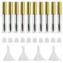 10 Stück 10ml Leere Mascara Tube und Wand, DIY Mascara Behälter mit Verschluss, Eyelash Tubes Flaschen mit Gummidichtungen und Siebtröpfen Set für Rizinusöl (Gold)