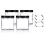 Bocaux en Verre Clair, Droit et Épais - 480 ml (4 Pack) + Étiquettes Bocaux en Verre Clair, Droit et Épais - 480 ml (4 Pack) + Étiquettes
