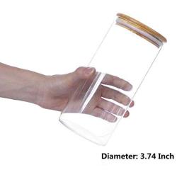 High Temperature Resistance Glass Carafe Glass Storage Canister with Cork Lids (15cm High)