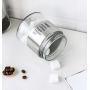 Kitchen Glass Container, Stainless Steel Cover with Lid, Food Organizer Storage Bottle Jar, for Tea Coffee Sugar (13 oz, Silver)