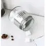 Glasbehälter für Küche, Edelstahl Deckel, Lebensmittelechter Aufbewahrungsbehälter für Tee, Kaffee, Zucker (13 oz, Silber)
