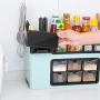 CactusAngui Storage Holder Kitchen Storage Seasoning Bottle Storage Box Kitchen Brush Jar Spoon Organizer Holder Case - Blue