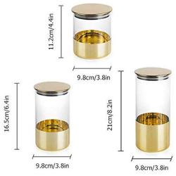 wuchenmin 3-Piece Glass Canisters Sets，Food Storage Jar with Silicone Seal High Borosilicate Glass Glass Jars Vacuum for Serving Tea, Coffee.