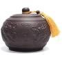 Ceramics Storage Jar, Tea Caddy with Airtight Lid for Tea Coffee Herb Spices Sugar and More (D)