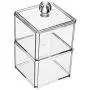 1 Pc Acrylic Transparency Food Storage Box Double Layers Tea Bag Organizer Kitchen Sorting Container with Dustproof Cover