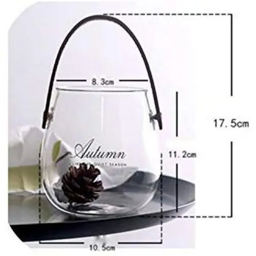 Unique Chic Nordic Glass Storage Jar Bottle With Leather Handle Minimalist Desk Storage Bottle Organizer Flower Vase Container,S Black Autumn Unique Chic Nordic Glass Storage Jar Bottle With Leather Handle Minimalist Desk Storage Bottle Organizer Flower Vase Container,S Black Autumn