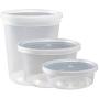 DuraHome Food Storage Containers with Lids 8oz, 16oz, 32oz Freezer Deli Cups Combo Pack, 44 Sets BPA-Free Leakproof Round Clear Takeout Container Meal Prep Microwavable (44 Sets - Mixed sizes)