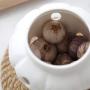 Lucky lu White Garlic Ginger Keeper Vented Ceramic Storage Container Hollow Ceramic Storage Tank Bamboo Cover Kitchen Storage Container (Small)