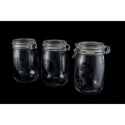 Zeckos 1, 2, 3 Vintage Look Glass Storage Jars Three Piece Set